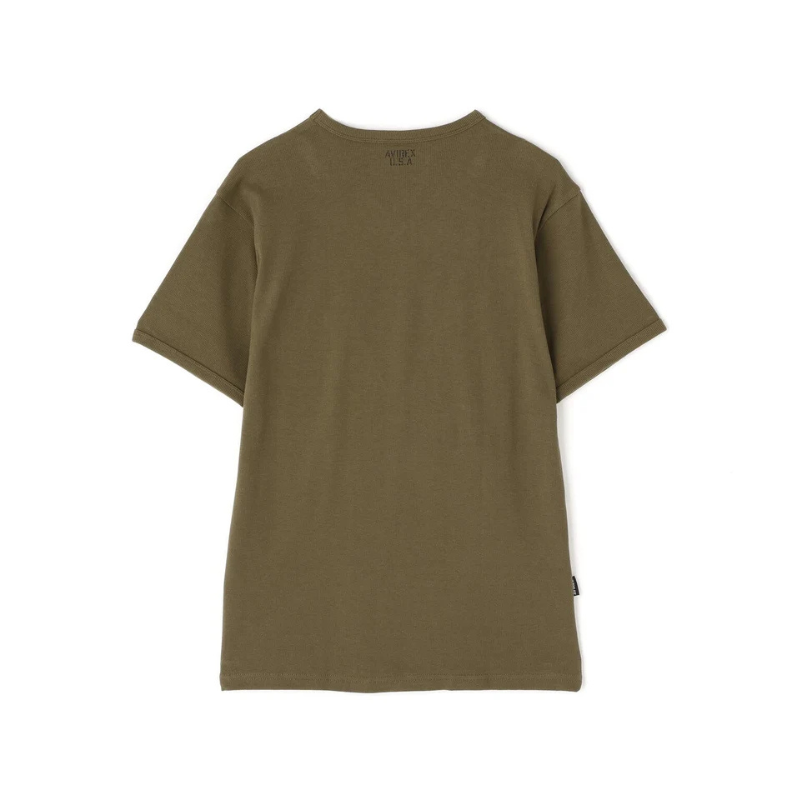 AVIREX DAILY RIB S/S V-NECK T-SHIRT  "OLIVE" 7835934005-310