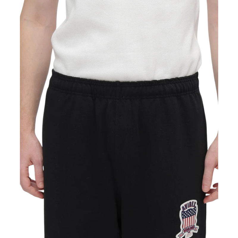 AVIREX SIGNATURE VARSITY LOGO SWEAT PANTS "BLACK"  7836910025-010