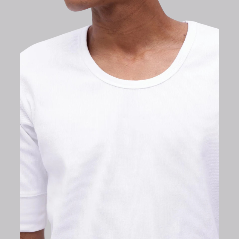 AVIREX DAILY HALF SLEEVE U-NECK T-SHIRT  "WHITE" 7834934024-030