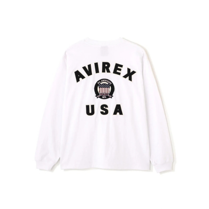 AVIREX SIGNATURE VARSITY LOGO LONGSLEEVE T-SHIRT "WHITE" 7836930006-030