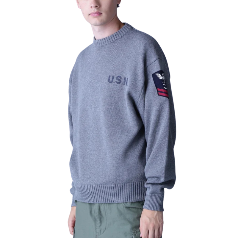 AVIREX NAVAL CREWNECK KNIT "OXFORD"  7833932006-382
