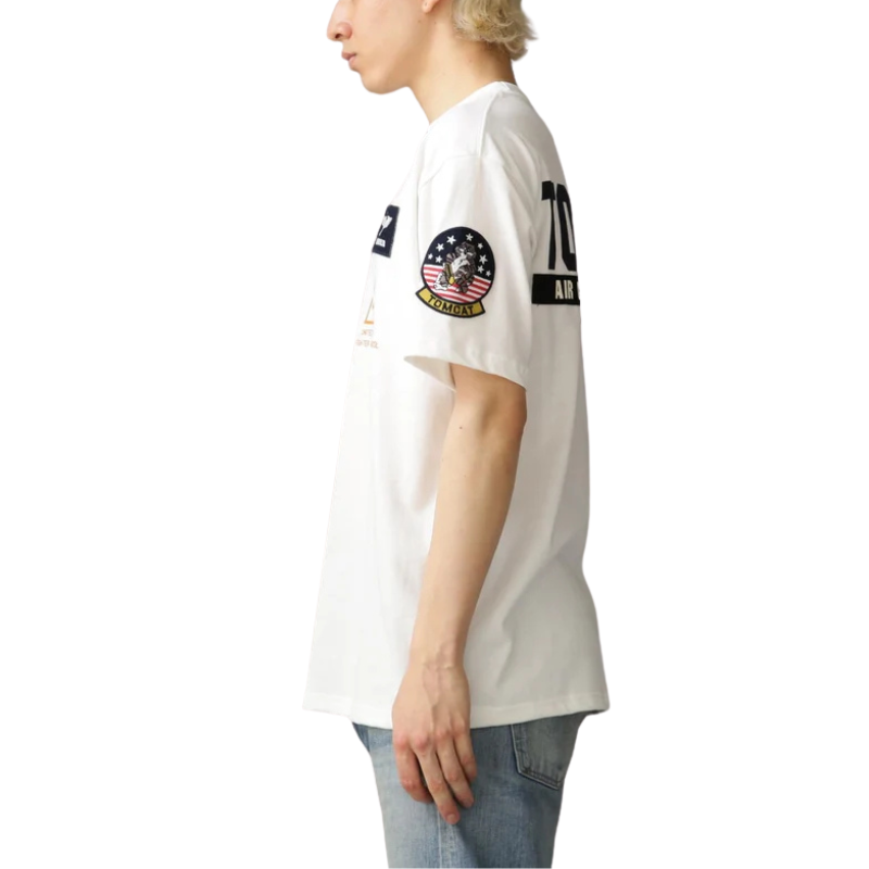AVIREX TOP GUN PATCH & PRINT T-SHIRT "WHITE"  7833934013-030