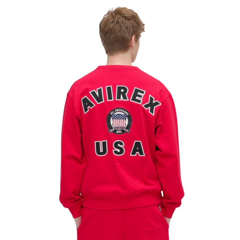 AVIREX Sweat Set Up SIGNATURE VARSITY LOGO CREWNECK SWEAT × SWEAT PANTS “RED”