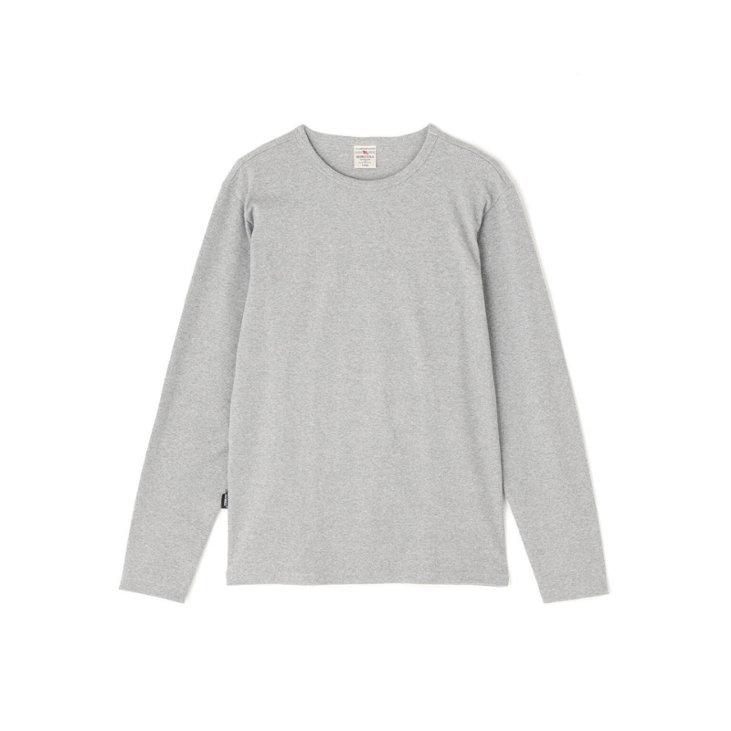 AVIREX DAILY RIB L/S CREW NECK T-SHIRT  "GRAY" 7834930019-020