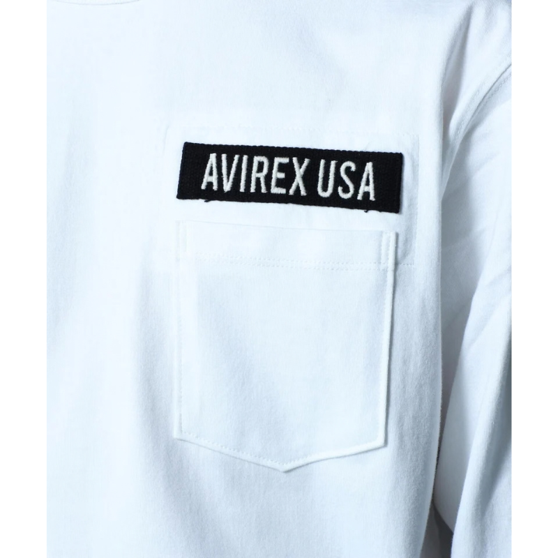 AVIREX FATIGUE CREW NECK L/S T-SHIRT "WHITE"  7835930016-030