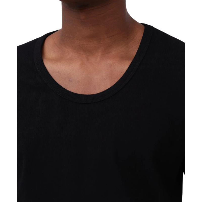 AVIREX DAILY 2/3 SLEEVE U-NECK T-SHIRT  "BLACK" 7835933001-010
