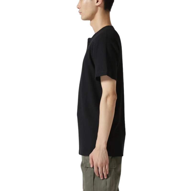 AVIREX DAILY THERMAL HENLEY NECK T-SHIRT  "BLACK" 7836934018-010