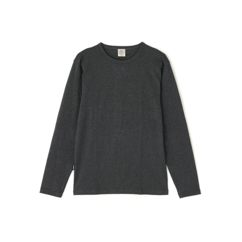 AVIREX DAILY RIB L/S CREW NECK T-SHIRT  "CHARCOAL" 7834930019-410
