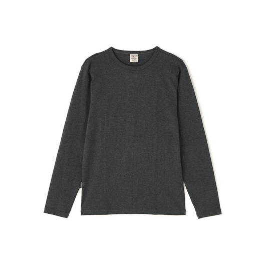 AVIREX DAILY RIB L/S CREW NECK T-SHIRT  "CHARCOAL" 7834930019-410