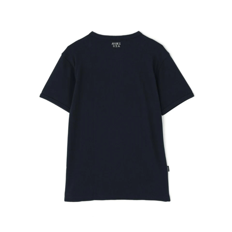 AVIREX DAILY RIB S/S HENLEY NECK T-SHIRT  "ROYAL" 7835934007-440