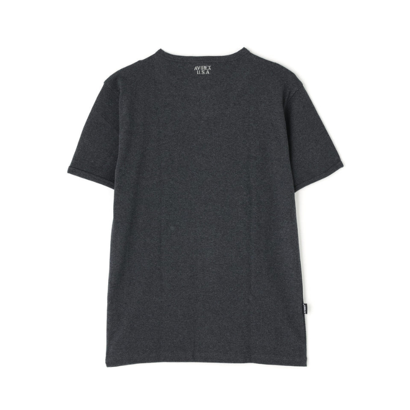 AVIREX DAILY RIB S/S CREW NECK T-SHIRT  "CHARCOAL" 7835934006-410