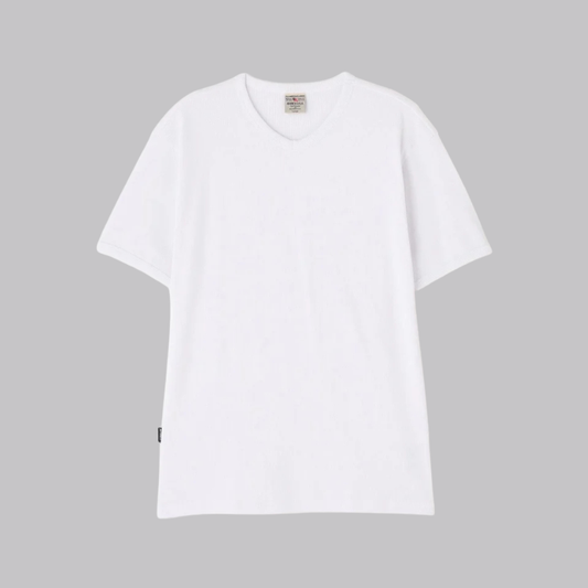AVIREX DAILY MINI WAFFLE V-NECK S/S T-SHIRT  "WHITE" 7835934008-030