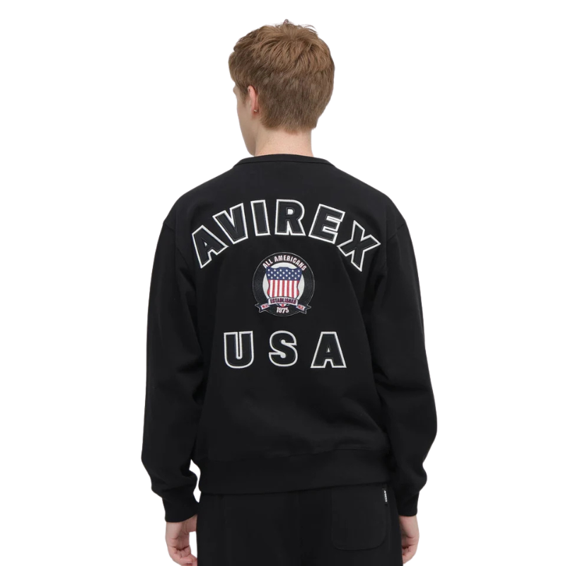 AVIREX Sweat Set Up SIGNATURE VARSITY LOGO CREWNECK SWEAT × SWEAT PANTS “BLACK”