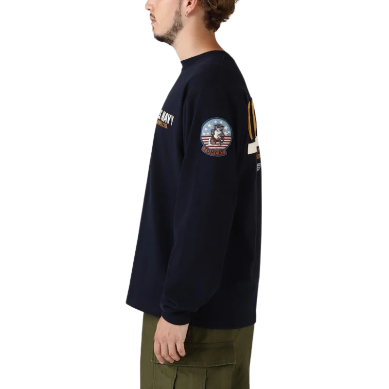 AVIREX LONG SLEEVE T-SHIRT TOPGUN "NAVY"  7833930017-120