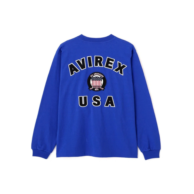 AVIREX SIGNATURE VARSITY LOGO LONGSLEEVE T-SHIRT "BLUE" 7836930006-110