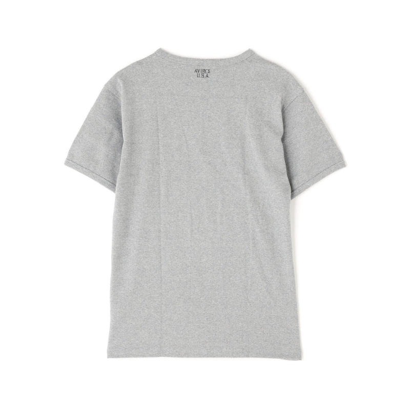 AVIREX DAILY RIB S/S CREW NECK T-SHIRT  "GRAY" 7835934006-020