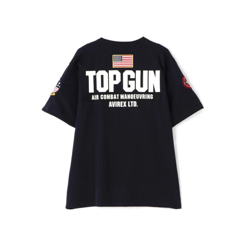 AVIREX TOP GUN PATCH & PRINT T-SHIRT "NAVY"  7833934013-120