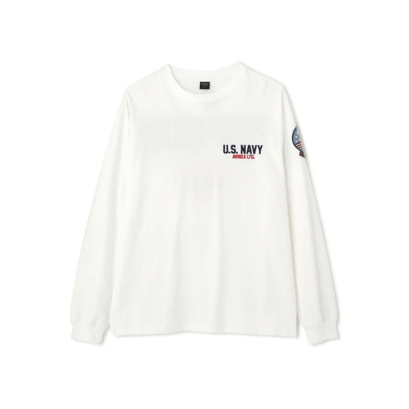 AVIREX LONG SLEEVE T-SHIRT TOPGUN "WHITE"  7833930017-030