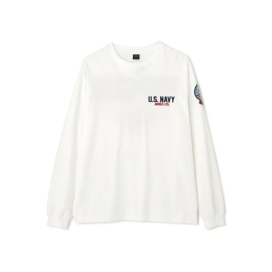 AVIREX LONG SLEEVE T-SHIRT TOPGUN "WHITE"  7833930017-030