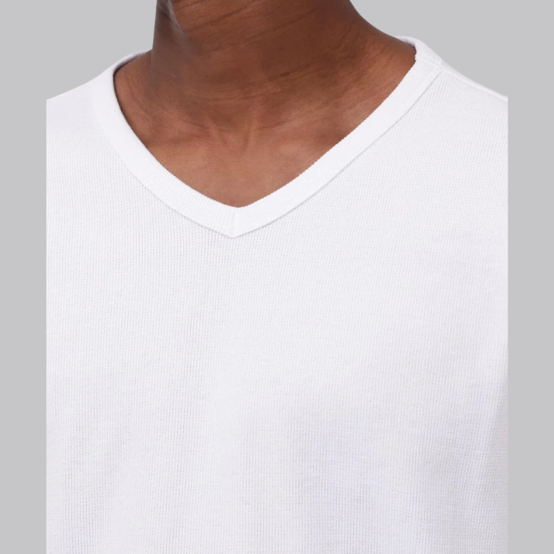 AVIREX DAILY MINI WAFFLE V NECK T-SHIRT  "WHITE" 7834930023-030