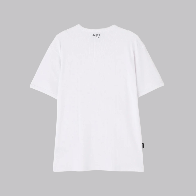 AVIREX DAILY MINI WAFFLE S/S CREW NECK T-SHIRT  "WHITE" 7835934008-030