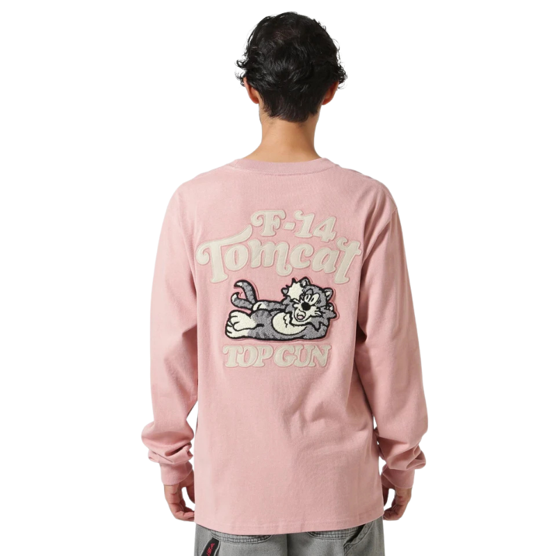 AVIREX SAGARA TOM CAT L/S T-SHIRT "PINK"  7833930016-090