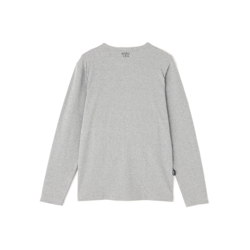 AVIREX DAILY RIB L/S CREW NECK T-SHIRT  "GRAY" 7834930019-020