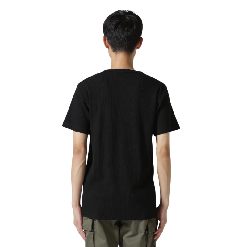 AVIREX DAILY THERMAL HENLEY NECK T-SHIRT  "BLACK" 7836934018-010
