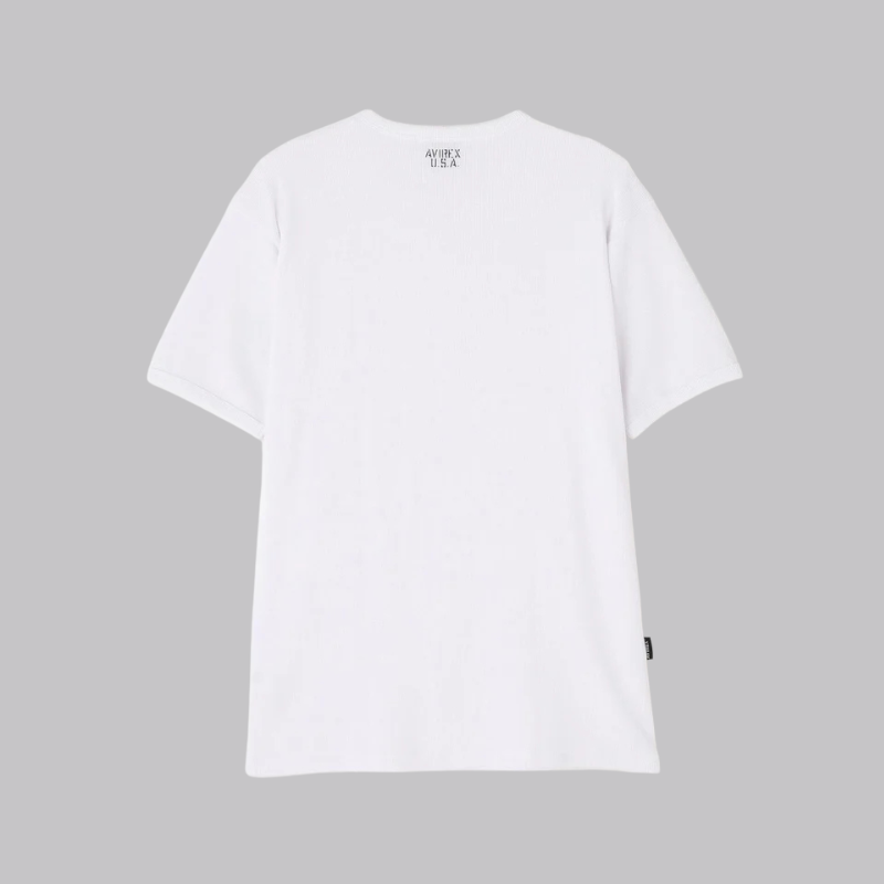 AVIREX DAILY MINI WAFFLE V-NECK S/S T-SHIRT  "WHITE" 7835934008-030