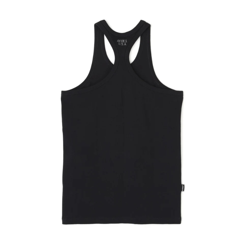 AVIREX DAILY RIB TANK TOP BACK CROSS  "BLACK" 7835937001-010