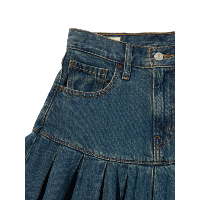 Levi’s YOKED PLEATED SKIRT "MEDIUM INDIGO" 0089T-0004