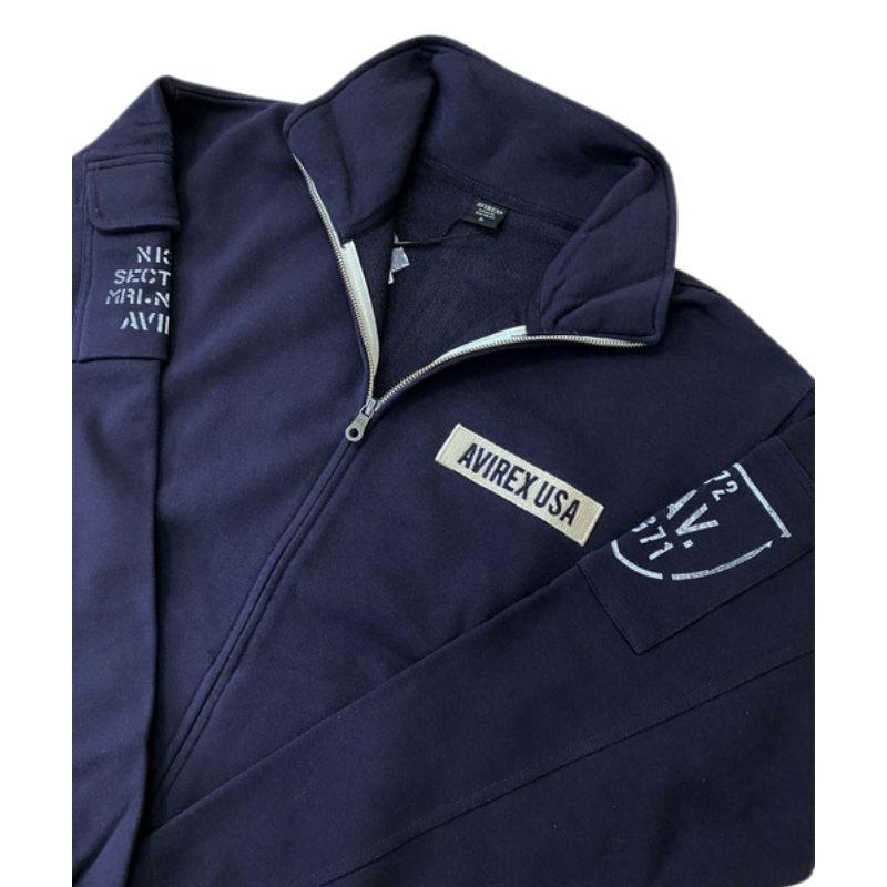 AVIREX FATIGUE STAND ZIPUP SWEAT "NAVY" 7834930001-120