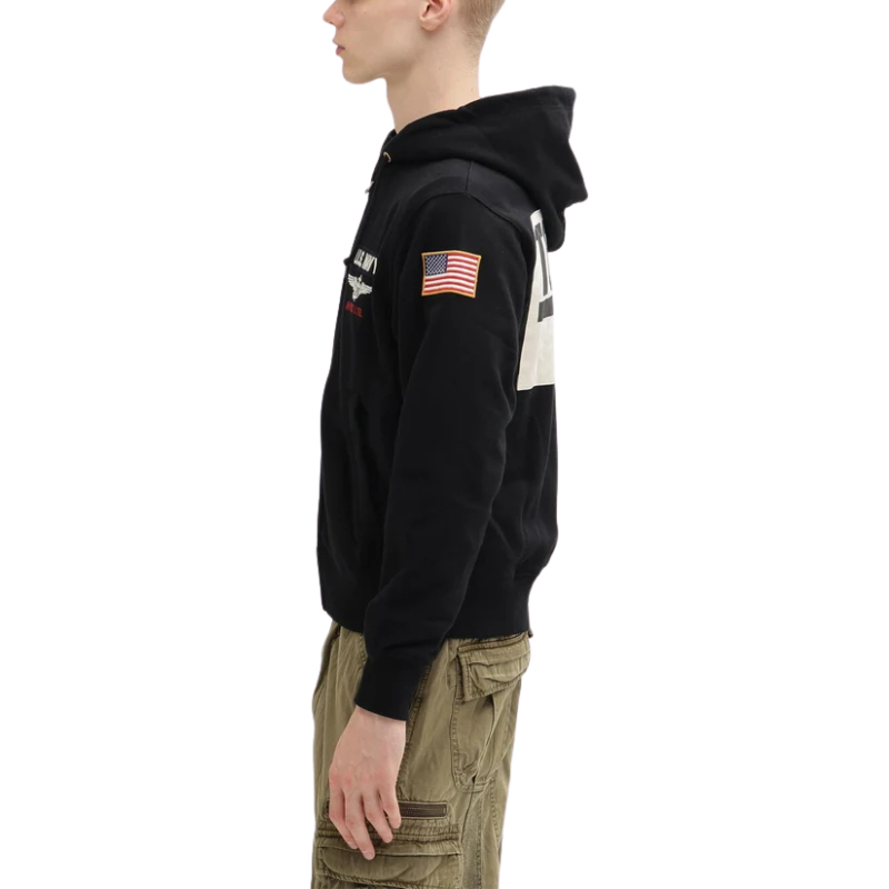 AVIREX LONG SLEEVE ZIP PARKA DUST DEVILS  "BLACK"7836931002-010