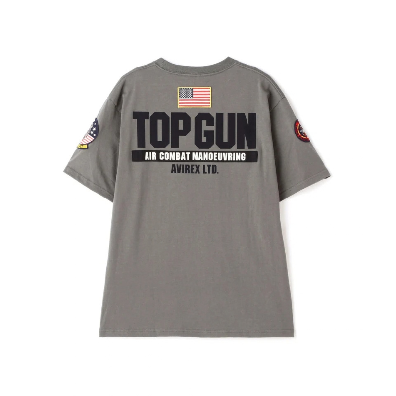 AVIREX TOP GUN PATCH & PRINT T-SHIRT "OLIVE"  7833934013-310