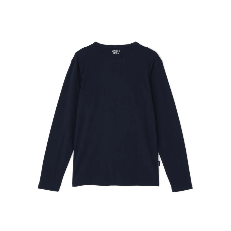 AVIREX DAILY RIB L/S CREW NECK T-SHIRT  "ROYAL" 7834930019-440