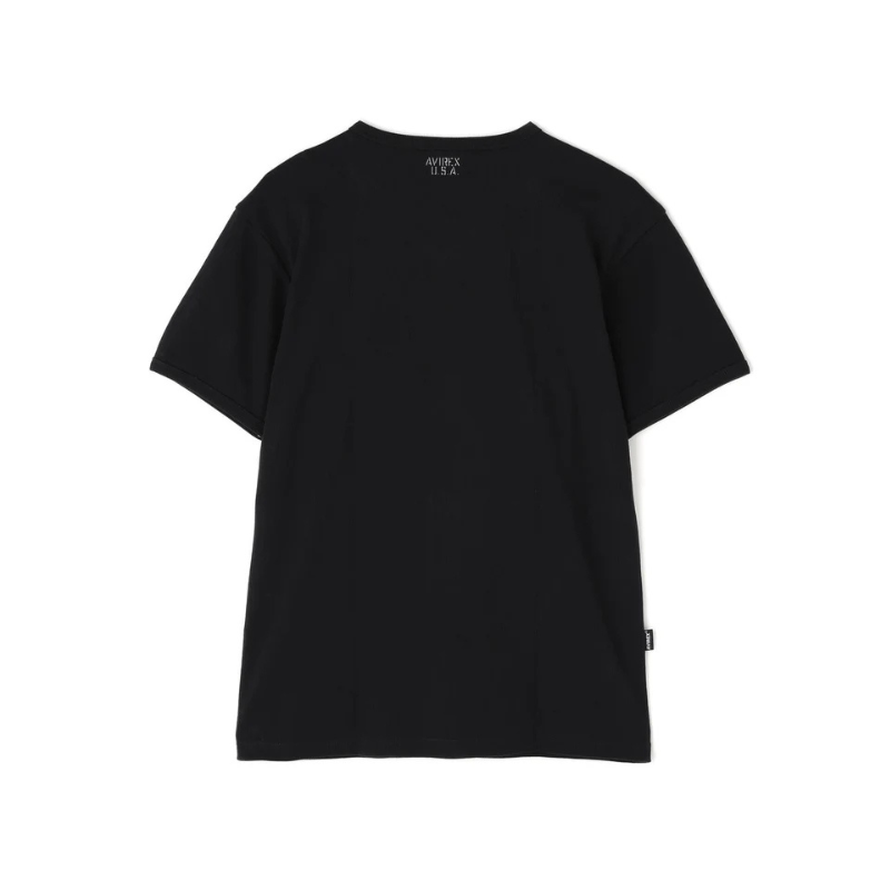 AVIREX DAILY RIB S/S V-NECK T-SHIRT  "BLACK" 7835934005-010