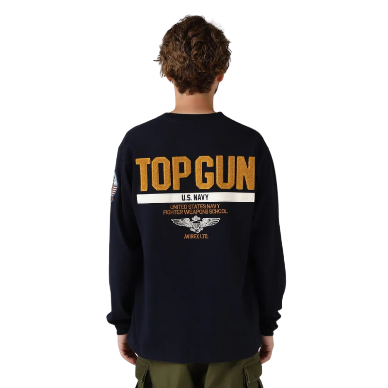 AVIREX LONG SLEEVE T-SHIRT TOPGUN "NAVY"  7833930017-120