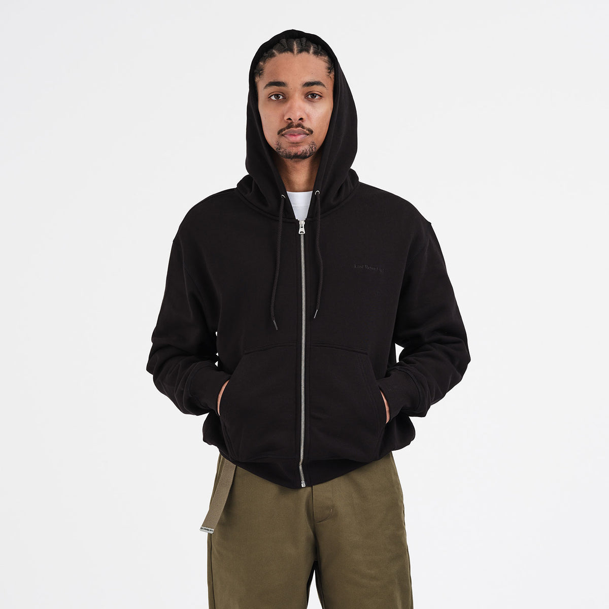 【Exclusive】 Last Resort AB Zip Hoodie-Script Logo "Black"